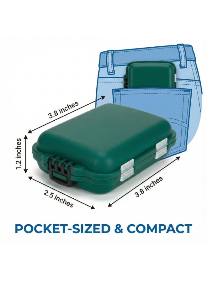 LA LUSH Portable Pills Box Organizer Medicine Storage Box Double Layer 10 Grids Tablet Organiser to Hold Vitamins Cod Liver Oil Supplements and Medication for Travel Work. - Image 2